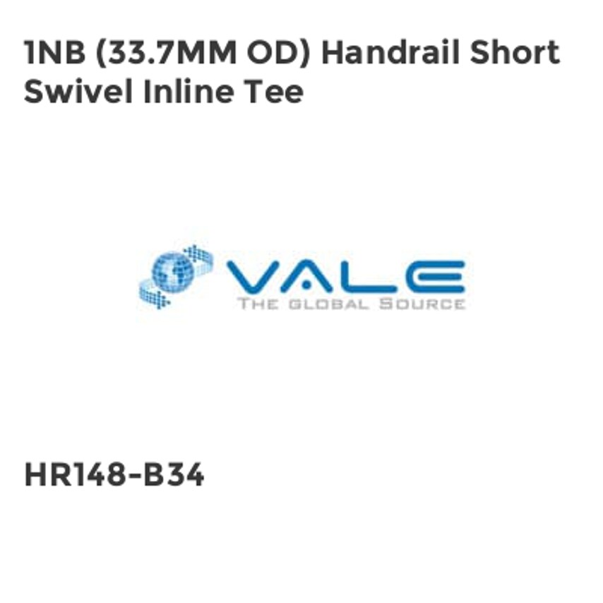 Handrail Short Swivel Inline Tee