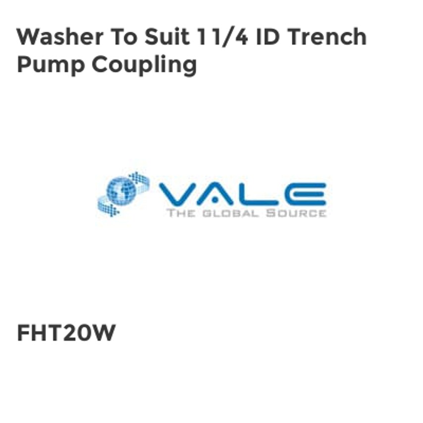 Vale Washer To Suit 1 1/4 ID Trench Pump Coupling