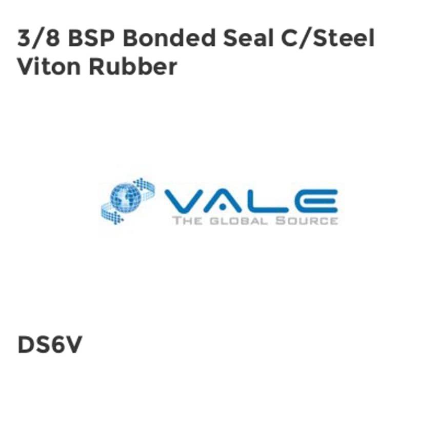 Vale 3/8 BSP Bonded Seal C/Steel Viton Rubber