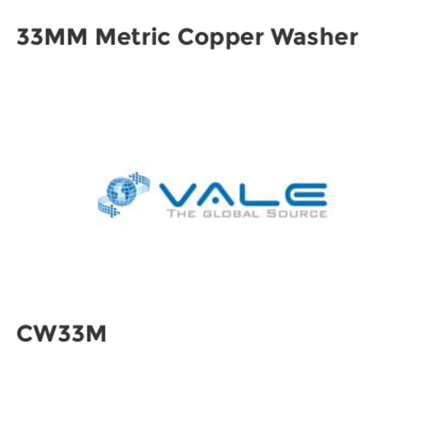 Vale 33MM Metric Copper Washer