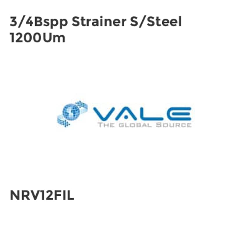 Vale 3/4Bspp Strainer S/Steel 1200Um