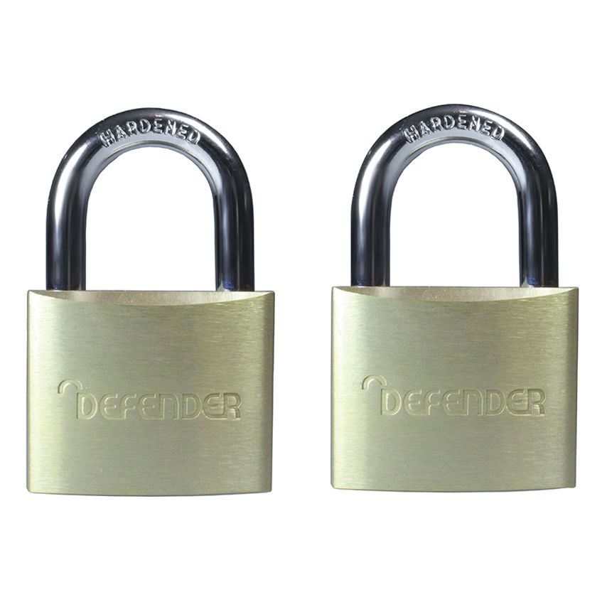 Defender Aluminium Padlock Twin Pack 40mm Defdfal4t