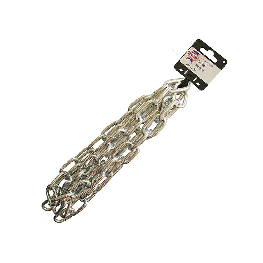 Faithfull Zinc Plated Chain 6mm x 2.5m - Max. Load 250kg FAICHCUT60Z
