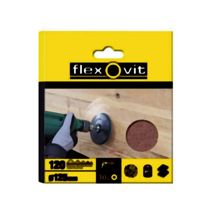 Flexovit FLV26382 Drill Mountable Discs 125mm Medium 80G (Pack of 10)