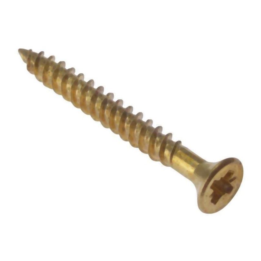 Forgefix General Purpose Pozi Compatible Screw CSK TT Electro Brass 1.1/4in x 10