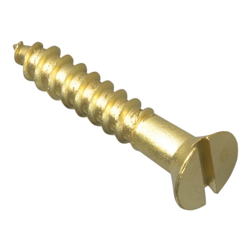 Forgefix Wood Screw Slotted Raised Head ST Solid Brass 1in x 8 Forge Pack 16 FOR