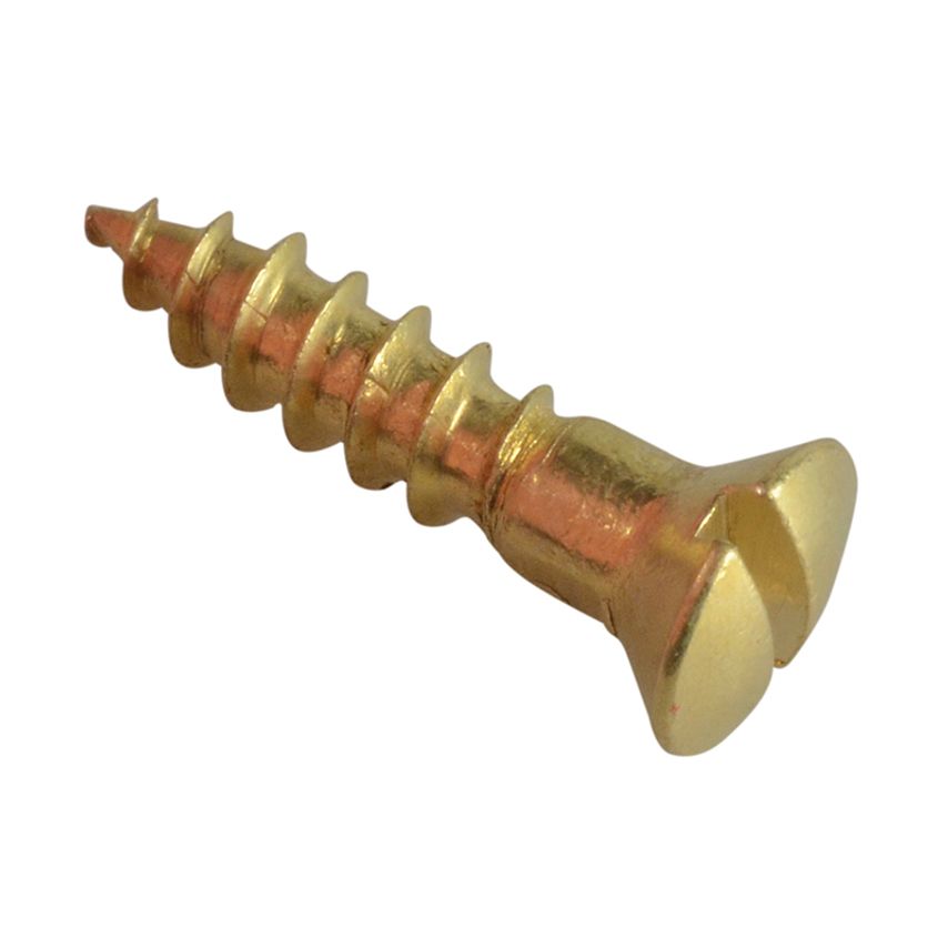 Forgefix Wood Screw Slotted Raised Head ST Solid Brass 5/8IN X 6 Forge Pack 25