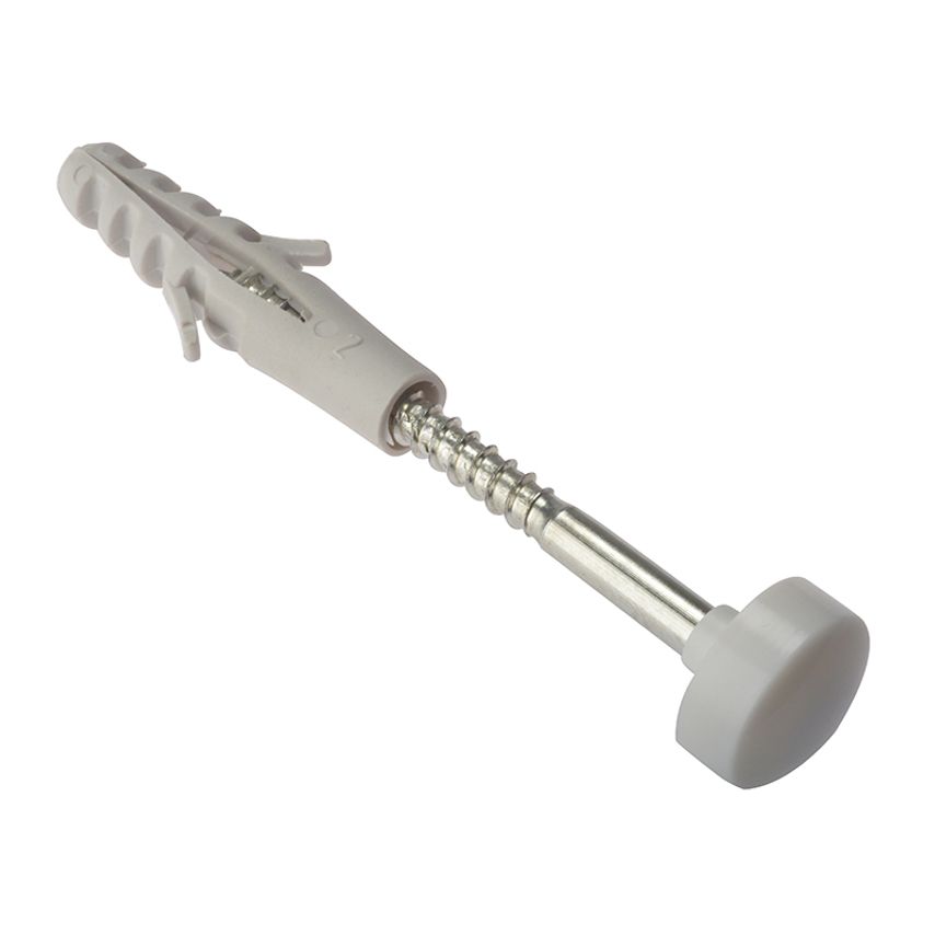 Forgefix W.C. Fixing Kit White Cap M6 x 80mm (1 Pair) FORWCFK680