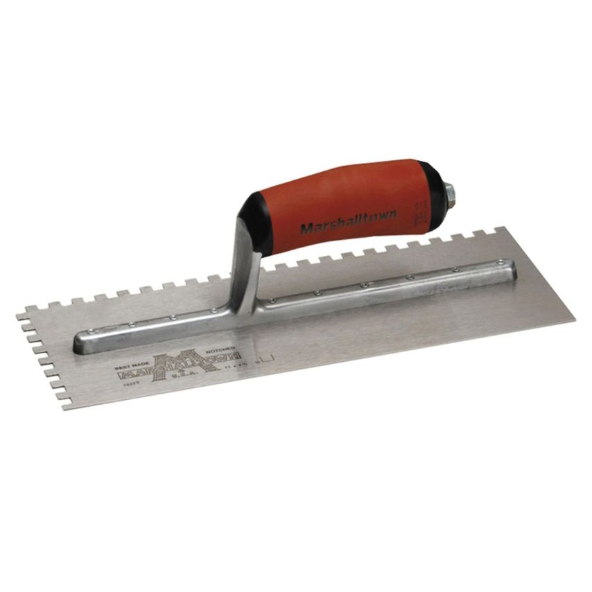 M702SD Notched Trowel Square 1/4in DuraSoft Handle 11 x 4.1/2in M/T702SD