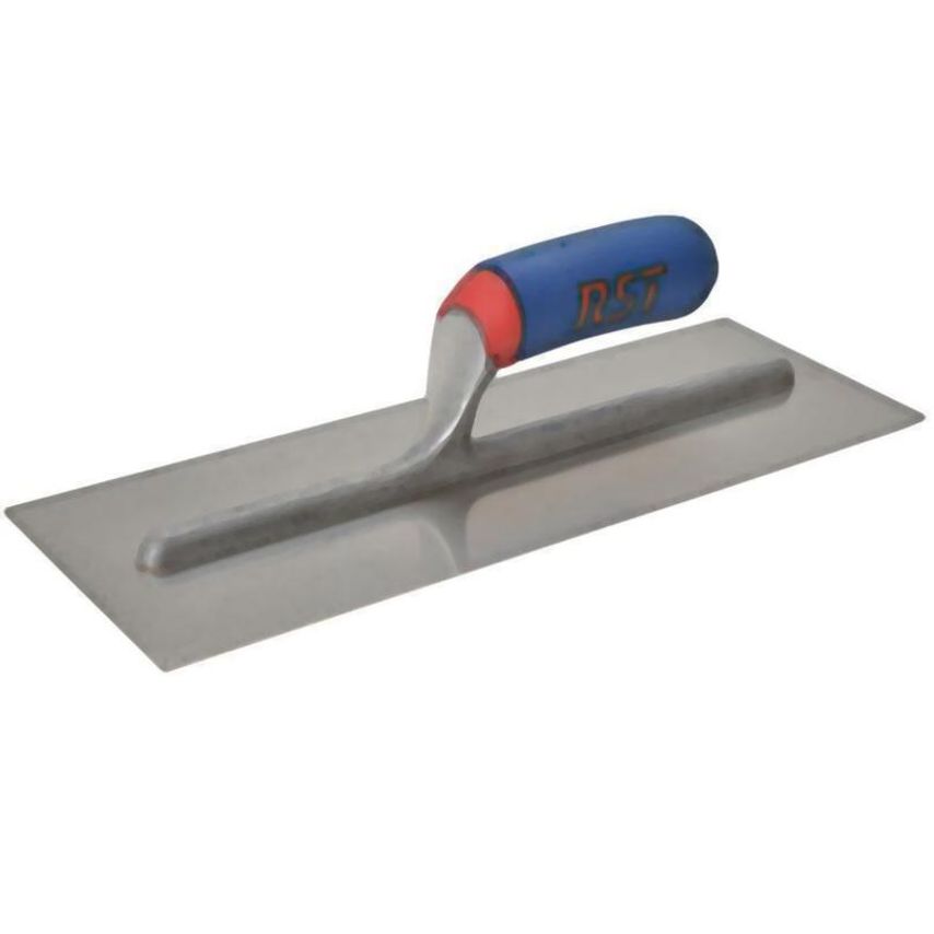 R.S.T . RSTRTR13SSD Plasterers Finishing Trowel Stainless Steel Soft Touch Handle 13 x 5in