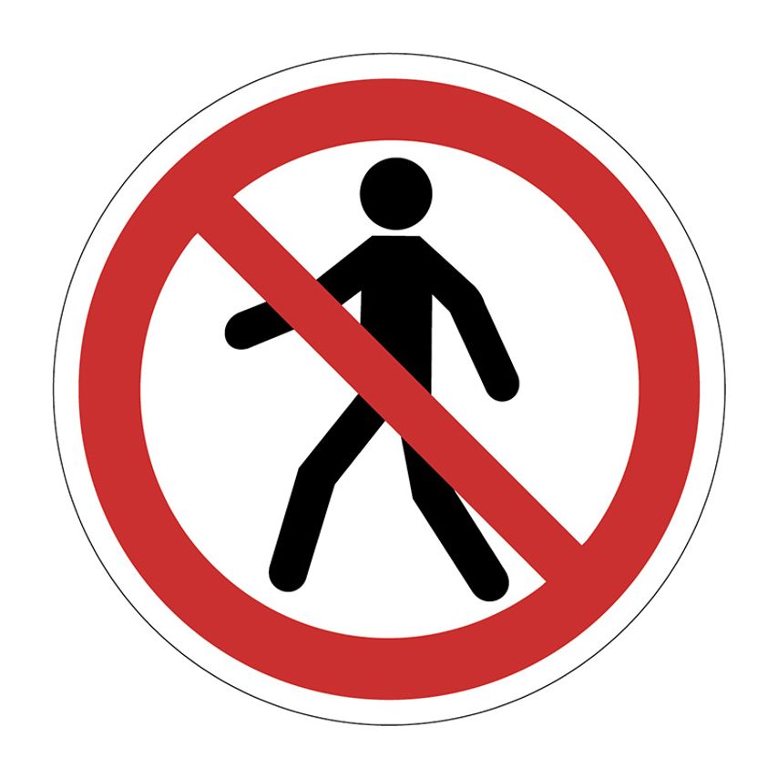 Spectrum Industrial NO Pedestrian Access Symbol' Floor Graphic (400mm Dia)