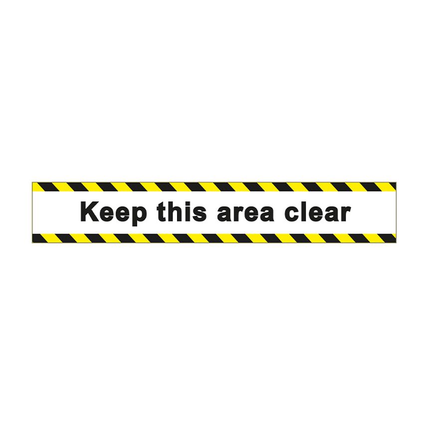 Spectrum Industrial 'keep This Area Clear' Floor Graphic (600mm x 100mm)