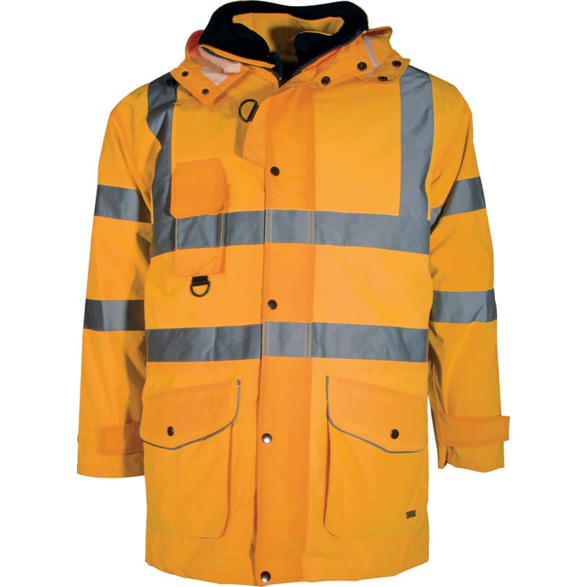 Tuffsafe Hi-vis Large Orange Waterproof & Breathable 5 in 1 Coat (EN20471)