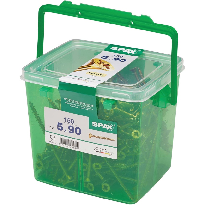 Spax Yellox Wood Screws, 5.0X90MM (Tub-150)