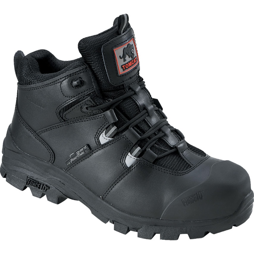 Rock Fall Black Safety Boots, Non-metallic, Size 12