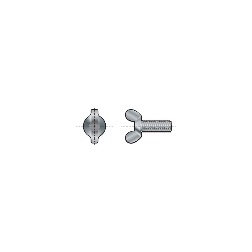 Qualfast M10X80 Wing Screw Round Cast Iron BZP- you get 20
