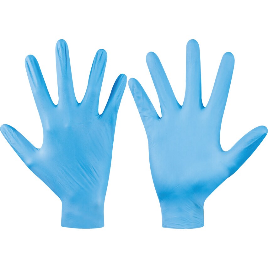 Aurelia Disposable Gloves, Blue Nitrile, for Examinations, Box of 100 (L)