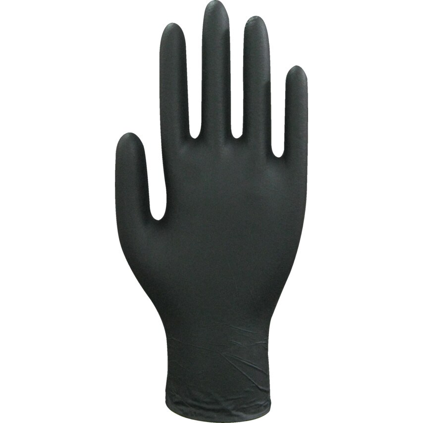 Comfort Rubber Gloves Disposable Gloves, Black Nitrile (XL) (Box100