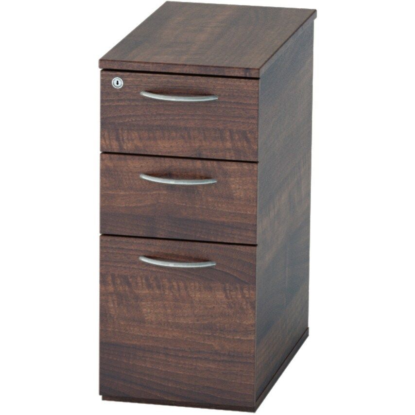 Lee & Plumpton Satellite Narrow Pedestal 600mm Three Drawer Walnut