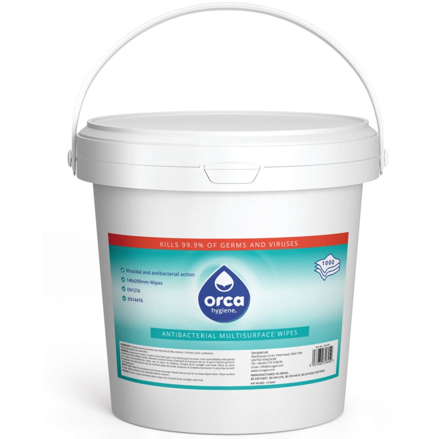 Orca Hygiene ORC204 Water Based Disinfectant Wipes (1000 Wipes)