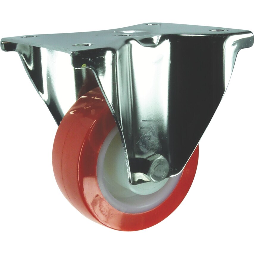 Atlas Workholders Stainless Steel Fixed Plate Castor Polyurethane Tyre 150mm