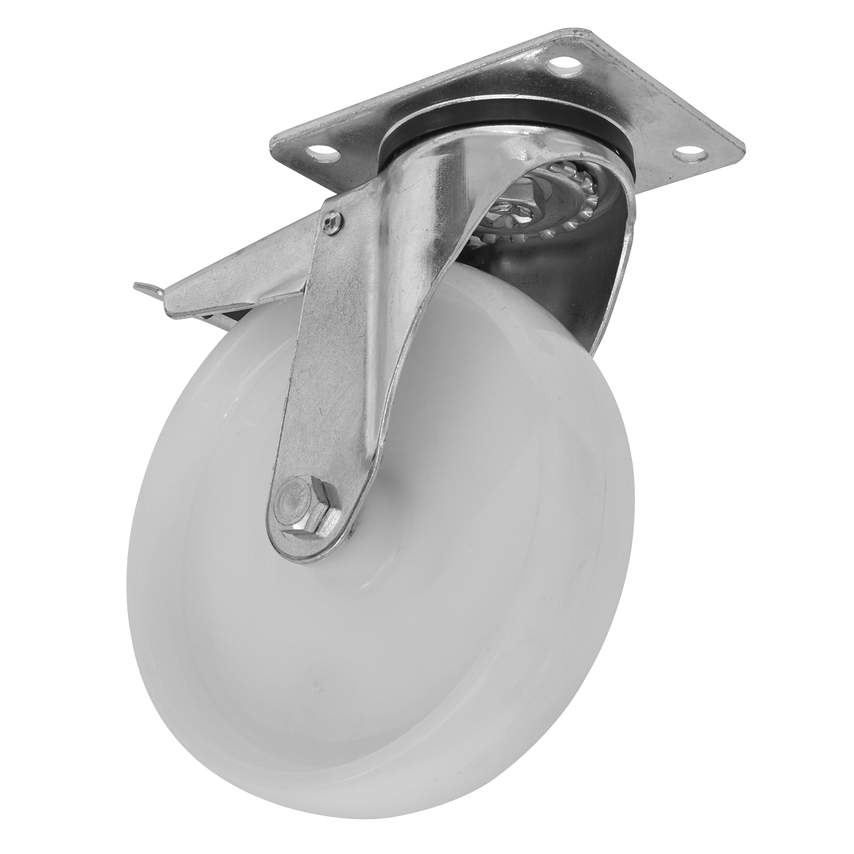Sealey Heavy Duty Nylon Castor Wheel Swivel with Total Lock 125mm - Trade  - Picture 1 of 1