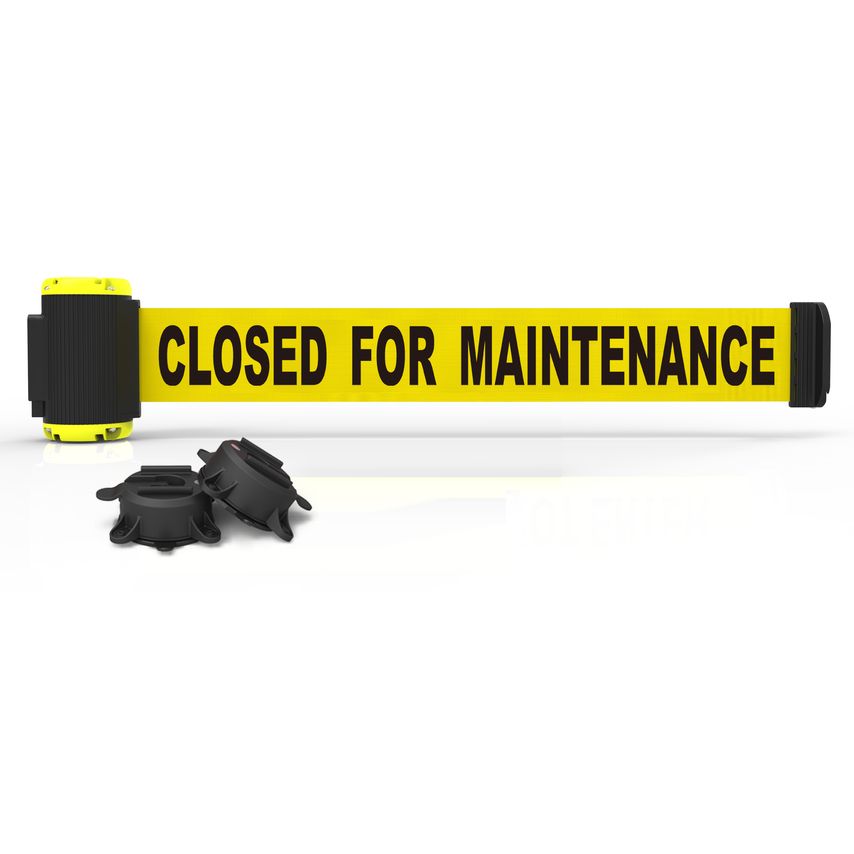 Banner Stakes 2m Magnetic Wall Mount - Yellow "Closed for Maintenance" Banner MH