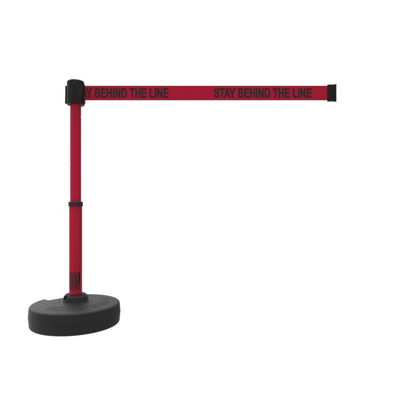 Banner Stakes Plus Line Barrier Red - "stay Behind The Line" Banner Head PL4095