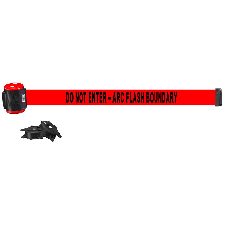 Banner Stakes 4.5m Magnetic Wall Mount - Red "Do Not Enter - Arc Flash Boundary"