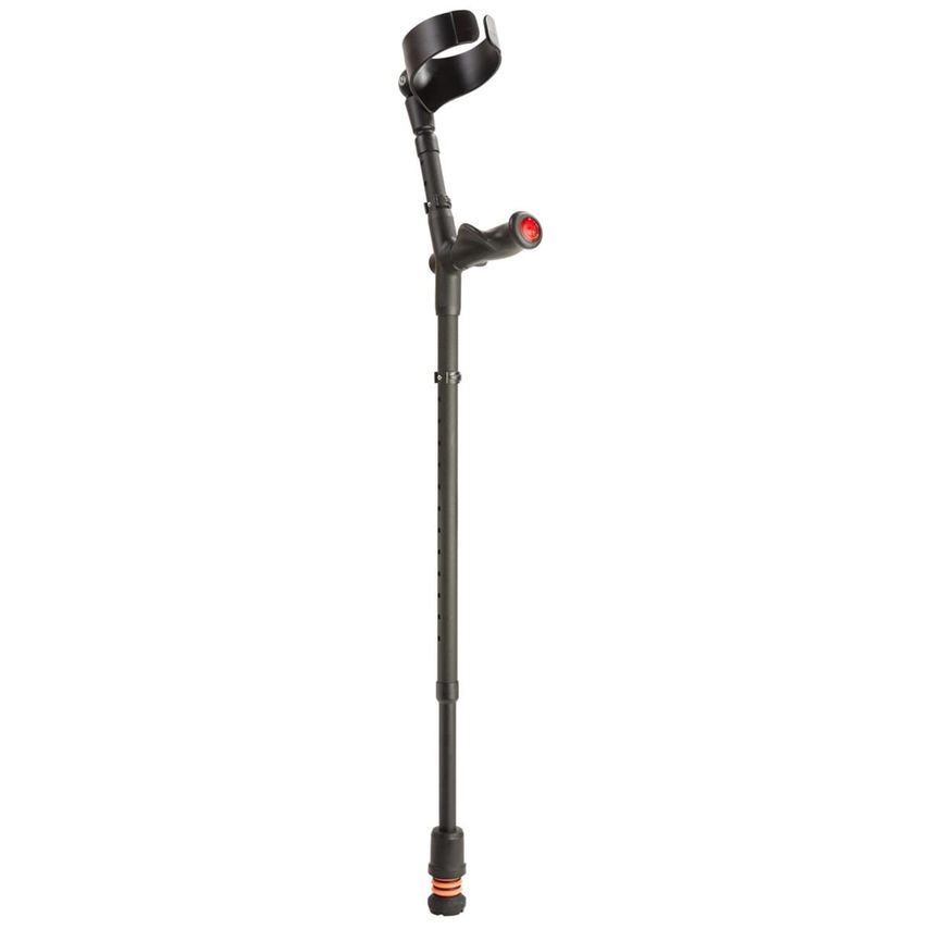 Flexyfoot Closed Cuff Comfort Grip Double Adjustable Crutch - Black (Single Left
