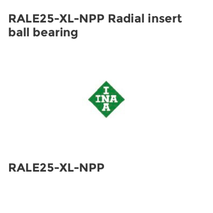 INA Radial Ball Bearing - Plain Race Type, 25mm I.D, 47mm O.D