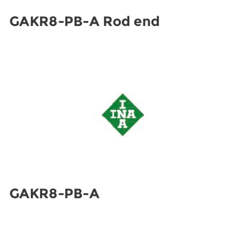 INA GAKR8-PB-A Rod End - GAKR8PBA INA