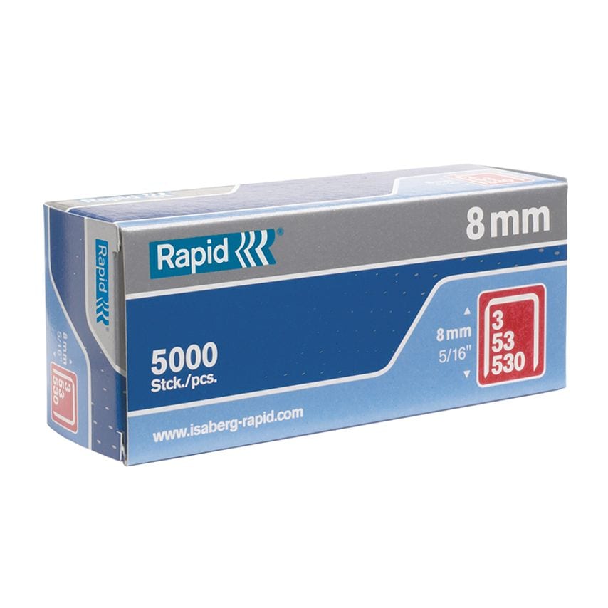 Rapid 53/8B 8mm Galvanised Staples (Box 5000) RPD538B5000