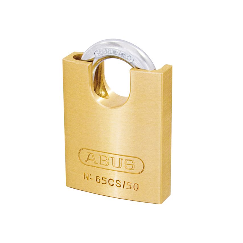 Abus 65CS/50mm Brass Padlock Closed Shackle Carded ABU6550CSC