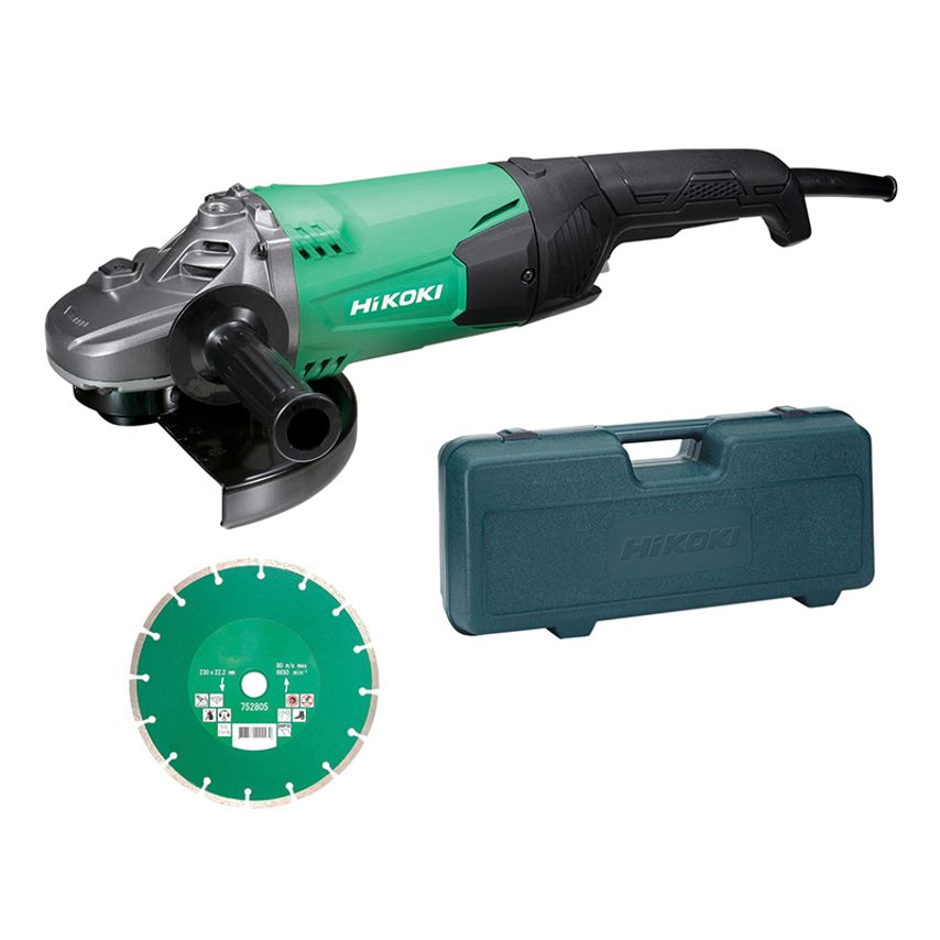 Robert Dyas HiKOKI HIKG23STCD G23STCD/J1 Angle Grinder 230mm Diamond Blade & Case 2000W 240V