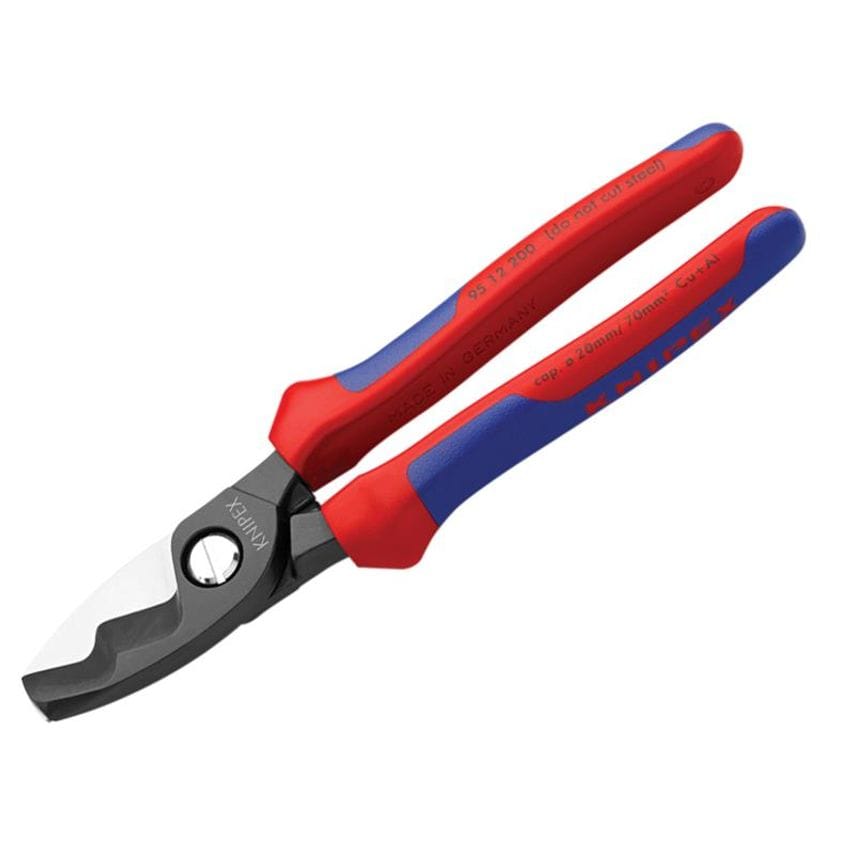 Knipex Cable Shears with Twin Cutting Edge Multi-Component Grip 200mm KPX9512200