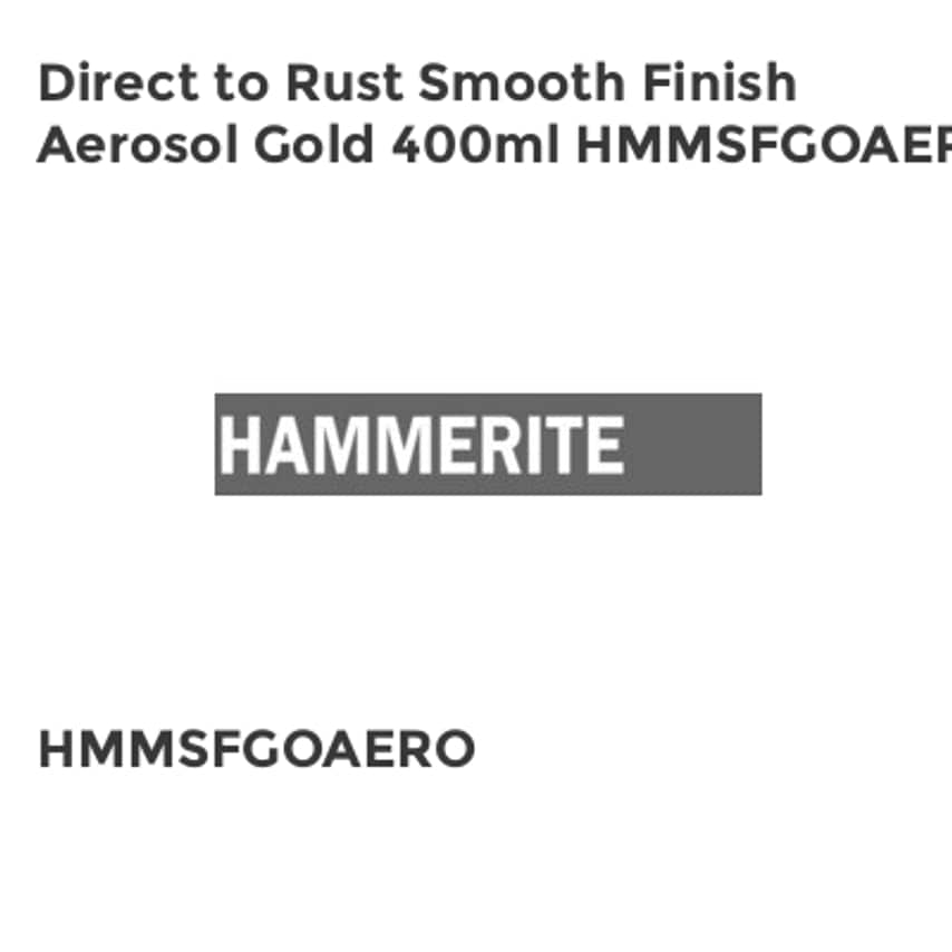 Hammerite Direct to Rust Smooth Finish Aerosol Gold 400ml HMMSFGOAERO
