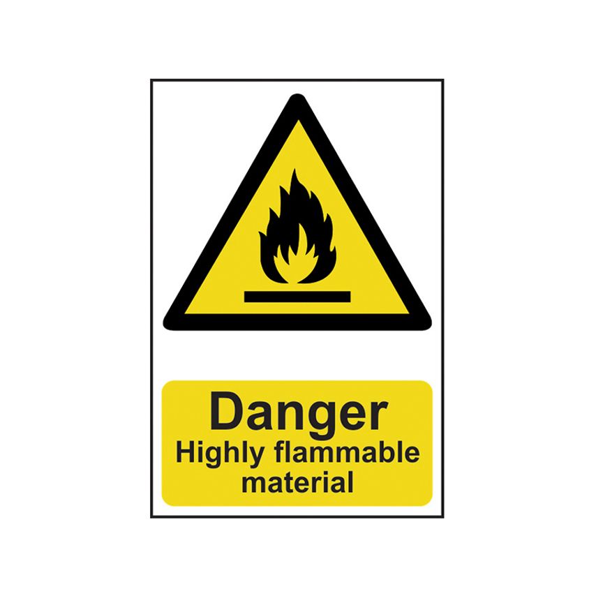 Scan Danger Highly Flammable Material - PVC 200 x 300mm