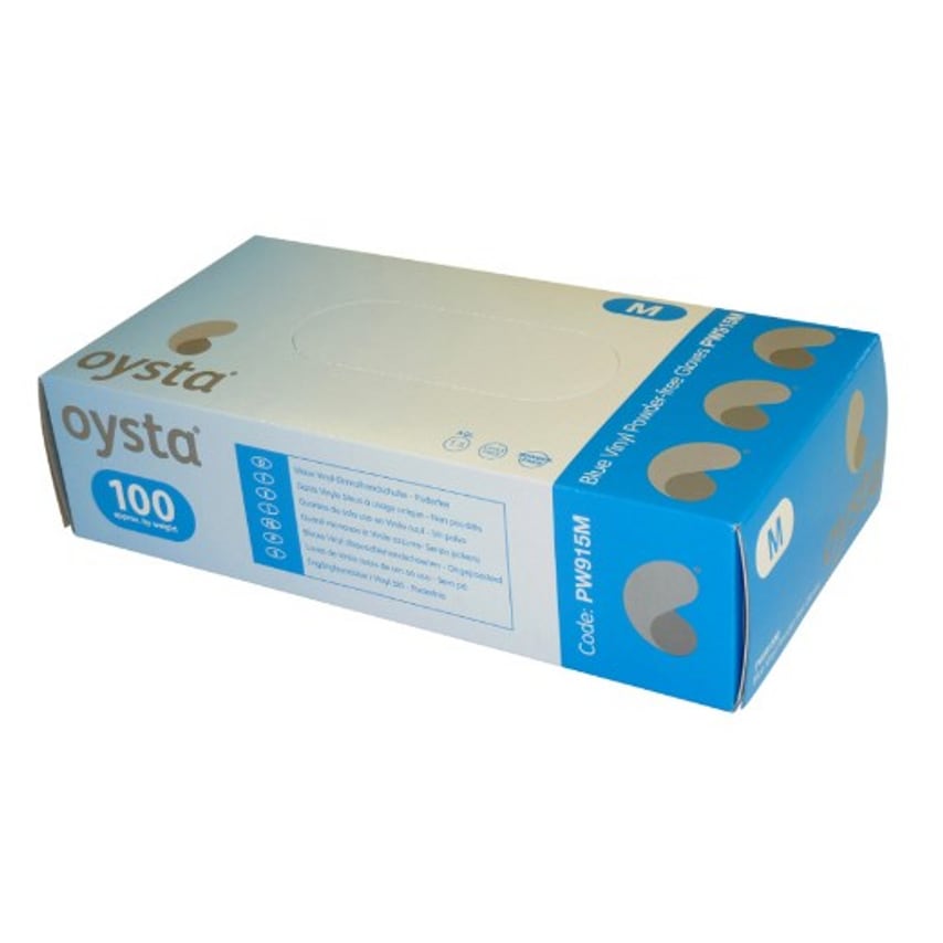 Oysta Blue Powder-free Vinyl Gloves, Size L (Sold in Case of 10 Boxes of 100)