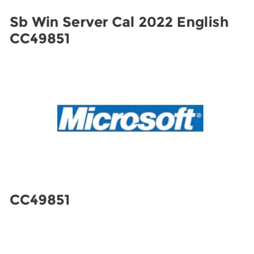 Microsoft Sb Win Server Cal 2022 English CC49851