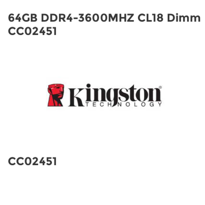 Kingston 64GB DDR4-3600MHZ CL18 Dimm CC02451