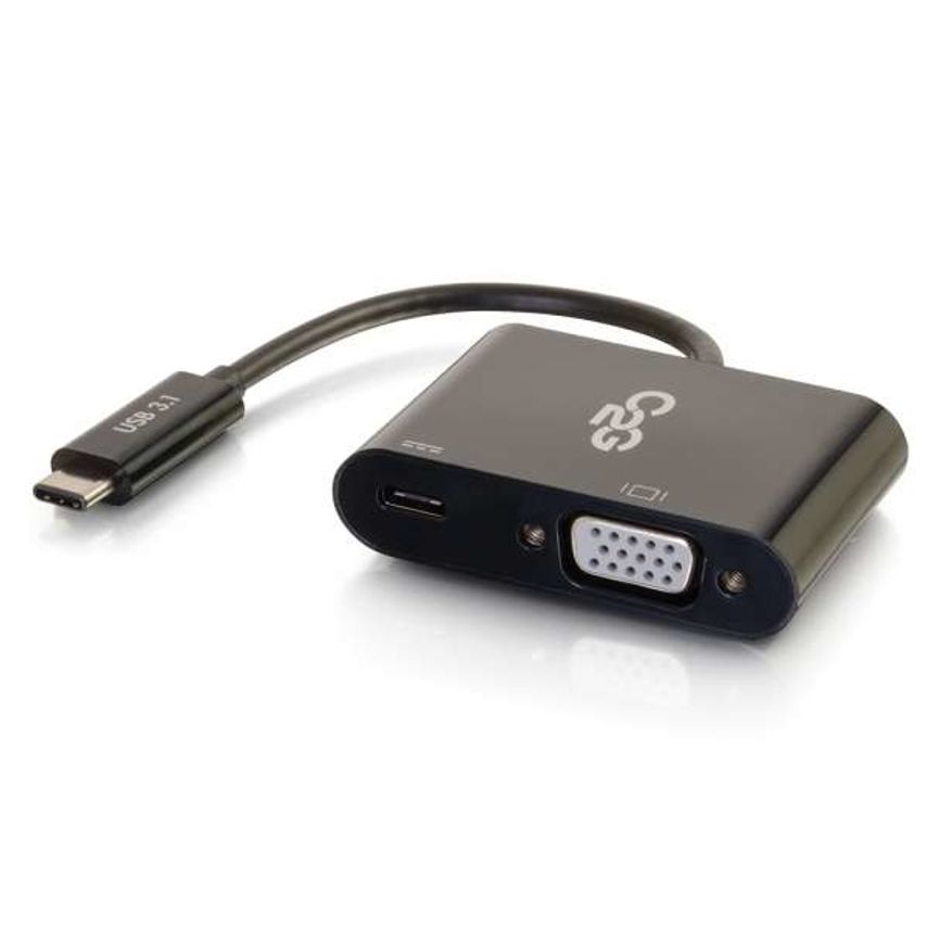 C2G C2g Usb C To Vga Video Adapter W/ Power Delivery - Usb Type C To Vga Black -