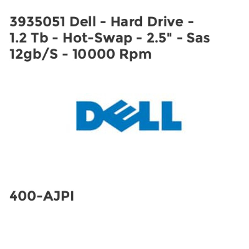 Dell 400Ajpi Internal Hard Drive 25" 12 Tb Sas