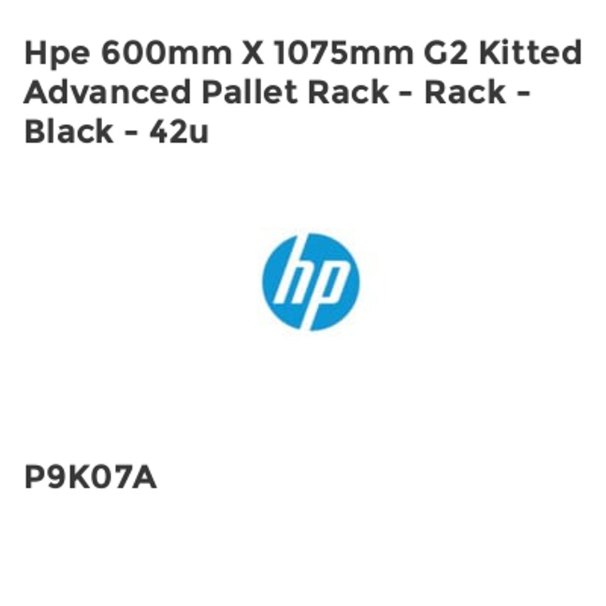 HP Hpe 600mm X 1075mm G2 Kitted Advanced Pallet Rack - Rack - Black - 42u