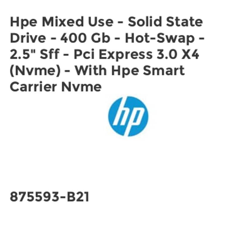 HP Hpe Mixed Use - Solid State Drive - 400 Gb - Hot-Swap - 2.5" Sff - Pci Expres