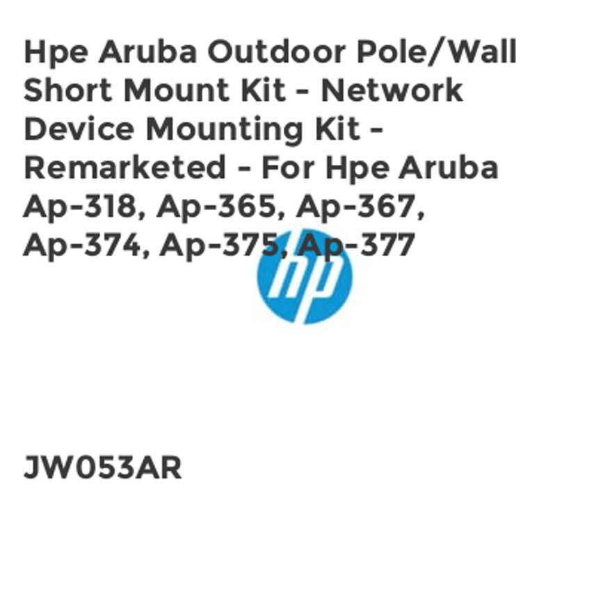 HP Hpe Aruba Outdoor Pole/Wall Short Mount Kit - Network Device Mounting Kit - R
