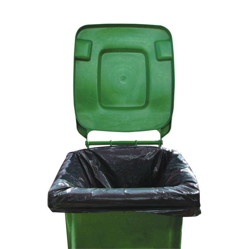 2Work Medium Duty Wheelie Bin Liner Black, Pack of 100 - 2W01167