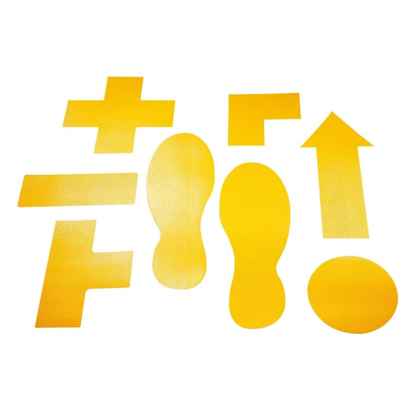 Durable Floor Marking Shape "T" Yellow, Pack of 10