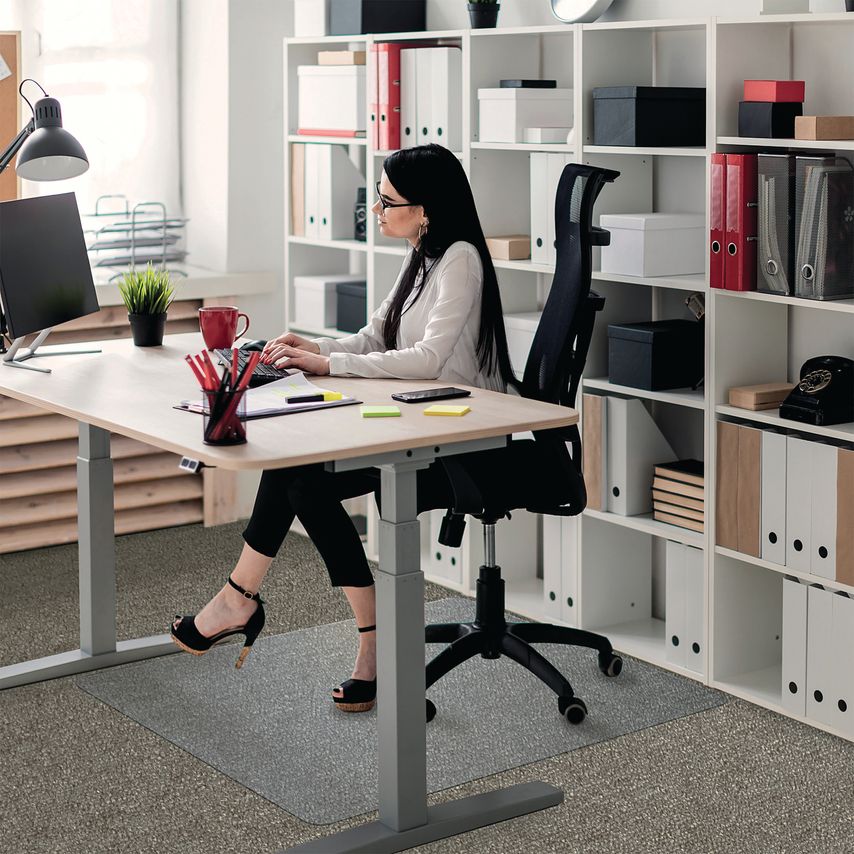 Floortex Polycarbonate Rectangle Carpet Chair Mat 1190 x 890mm 118923ER