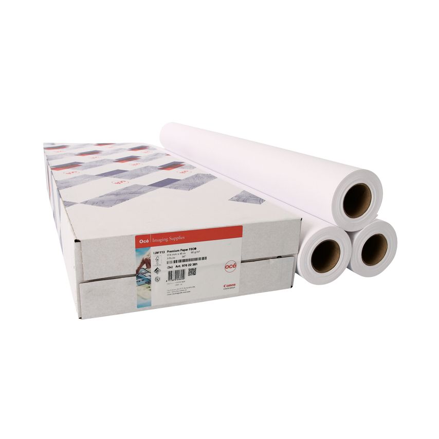 Canon Coated Premium InkJet Paper Rolls 610mmx45m (Pack of 3) 97003451